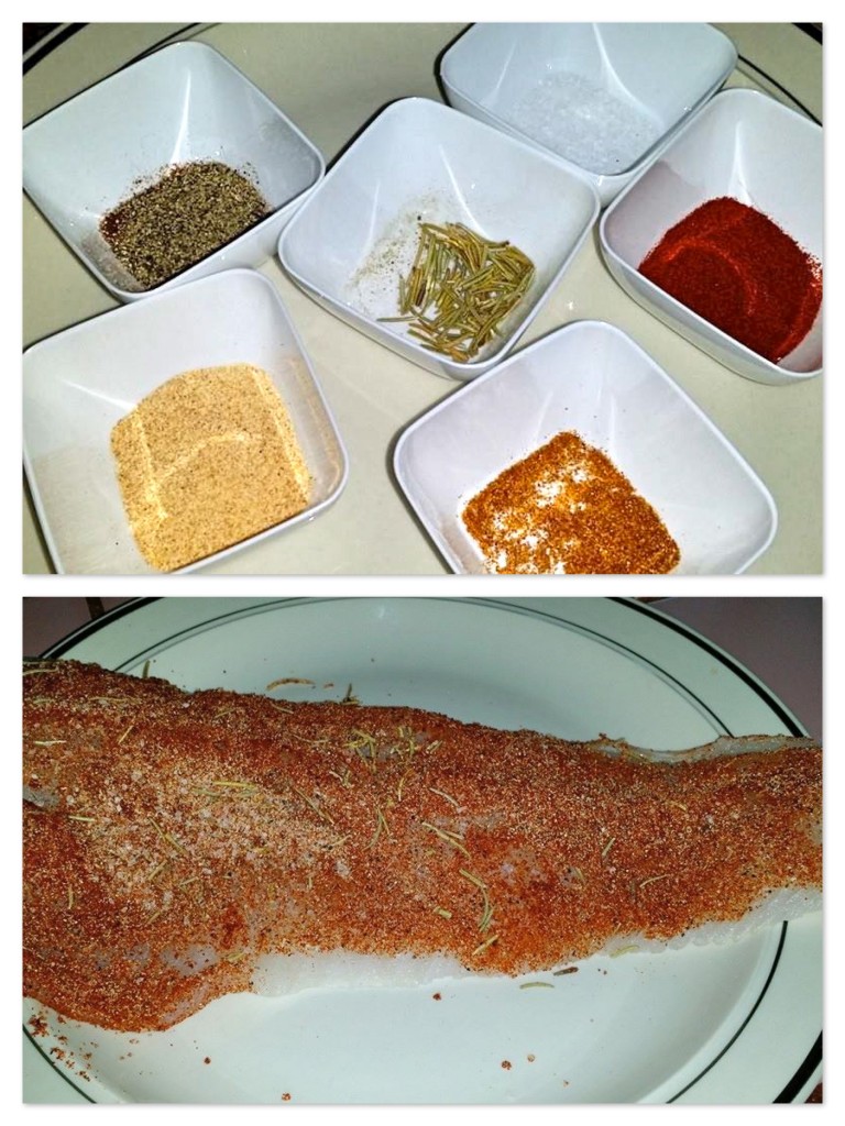 Fish rub ingredients collage