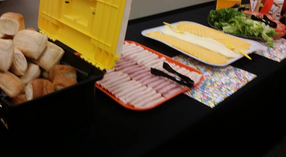 "Build Your Own" sandwiches for construction themed party