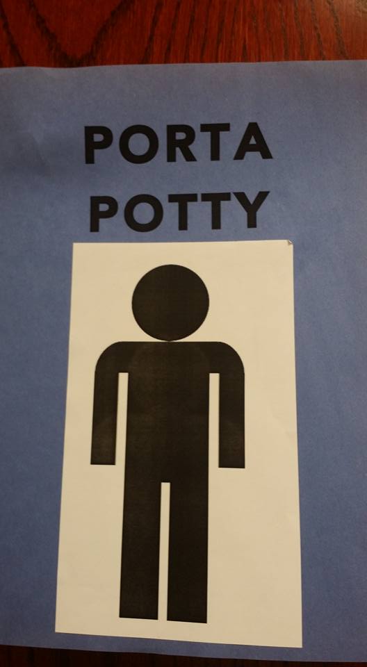 Construction themed party "porta potty"